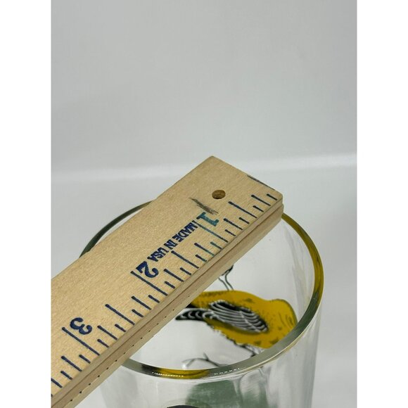 VTG Peanut Butter Glass Tumbler Gold Finch Bird 3"x5" Juice Drinking Glass Retro - Picture 7 of 7